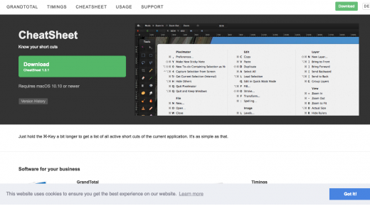 CheatSheetはMacユーザーにおすすめのアプリ【使用中のアプリのショートカットを確認できます】